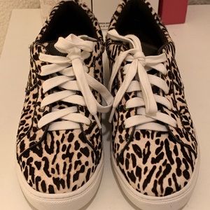 NWT Dyed Calf Hair leopard sneakers 7.5